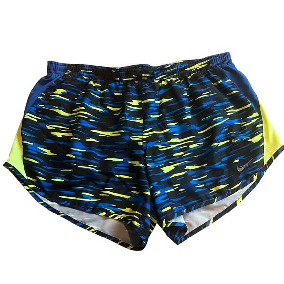 Nike Dri-Fit Blue / Green Athletic Short Size Large - Picture 1 of 5